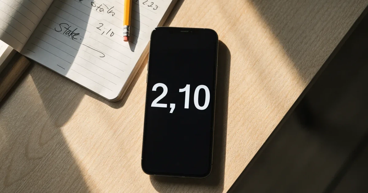 Mehrere Smartphones liegen mit dem Display nach unten neben einem Notizblock und einem Bleistift auf einem hellen Holztisch, seitliches Morgenlicht.
