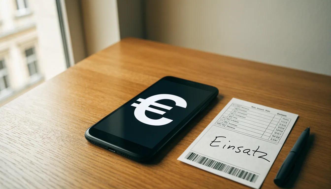 Ein Smartphone mit dunklem Display liegt neben einem leeren Papier-Wettschein auf einem Tisch am Fenster.